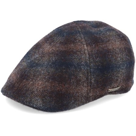 Stetson - Bruin flatcap Cap - Texas Wool Check Brown Flat Cap @ Hatstore