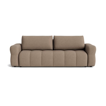 Taranto 3-Sitzer-Schlafsofa mit Stauraum in Loop Dunkelbeige, modernes Design, hochwertige Nozag- und Bonell-Federung, komfortabel, 90cm