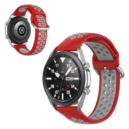 Samsung Galaxy Watch 3 (41mm) tvåfärgad silikon klockarmband - röd / grå