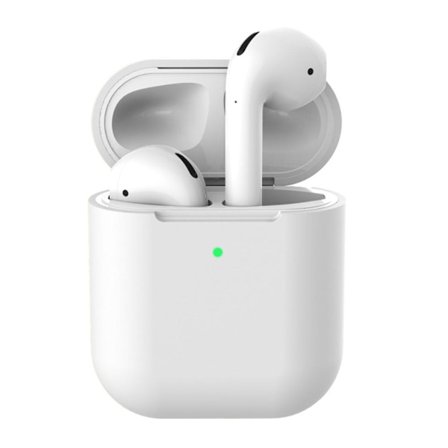 SKALO AirPods 1/2 Ultratunn Silikon Fodral - Vit