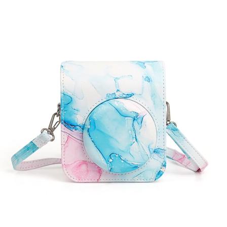 Komfort Kamerapåse i PU-läder Miljövänlig Kameraväska Axelväska för Mini12(Drömvåg)