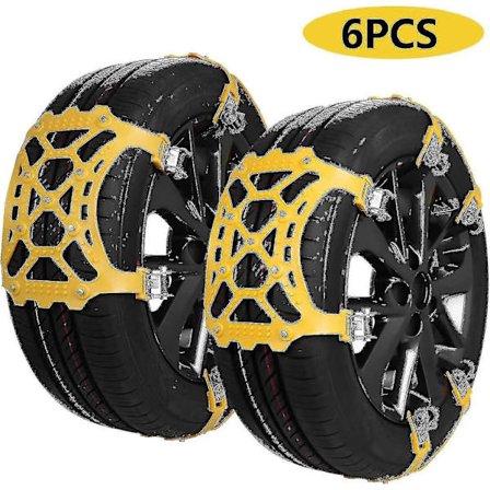 Snökedjor, snökedjor för bilar, 6 st halkfria kedjor för bil/lastbil/SUV, passar däckbredd 165-285 mm 6,5"-11,23"