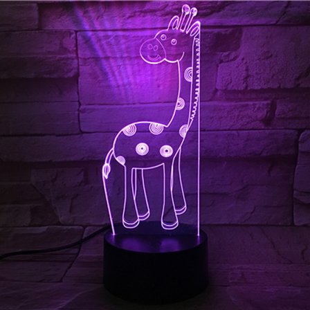 Akryyli 3D Led-lamppu Pieni kirahvi Yövalo Kosketuskytkin Atmos