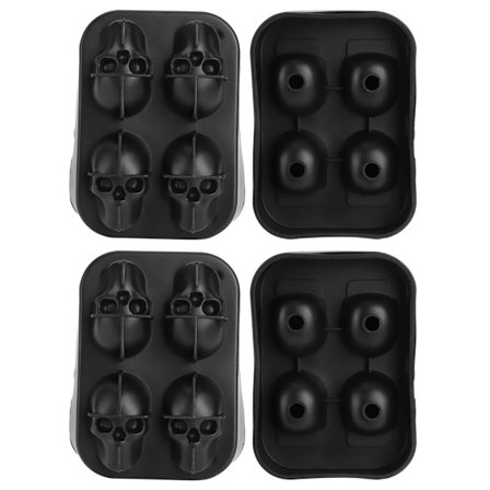 2st 4-Grid Distinct Skalle Form Isform Silikon Iskuber Fack för Hem Bar Användning