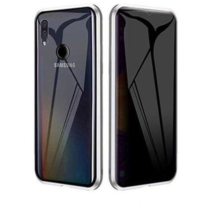 Samsung Galaxy A20E - Dobbelt magnetisk cover Silver
