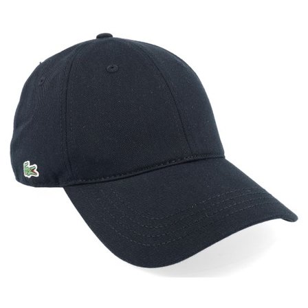 Lacoste - Svart unconstructed Keps - Side Patch Black Dad Cap @ Hatstore