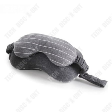 Ögonmask - TD - Multifunktionell 2-i-1 Kudde - 100% Bomull - Minnesskum - Grå