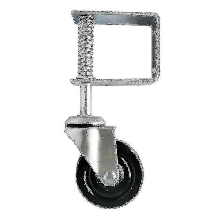 4 Tommer Tungt Gummi Lyddempende Fjærbelastet Portdørhjul Rulle Hjul Hjemme Portdør Rulle (1 stk, Svart)--