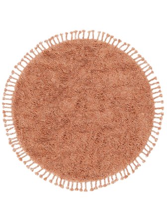 Koberec Chlupatý Malý Mela Shaggy - Terakota Ø 150 Vlna, V Rustikálním Stylu