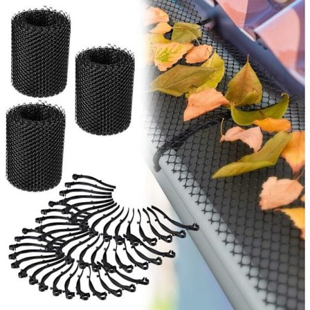 Løvfanger for takrenner, 6 m lang, 15 cm bred, svart plast, 1 stk, unisex