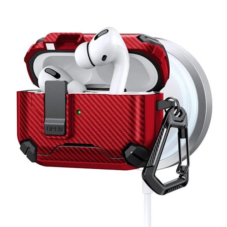 AirPods Pro 2 Mobilskal Magsafe Carbon Fiber med Karbinhake