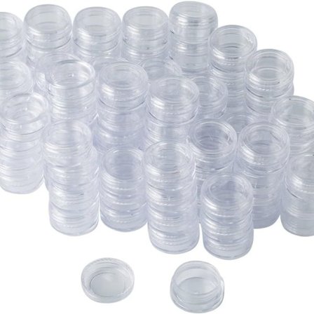 Lawei 108 purkin pakkaus, kosmetiikkapurkit, tyhjät purkit, läpinäkyvät purkit kansilla