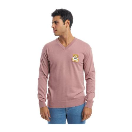 Moschino V-neck Strik Pink, Herre