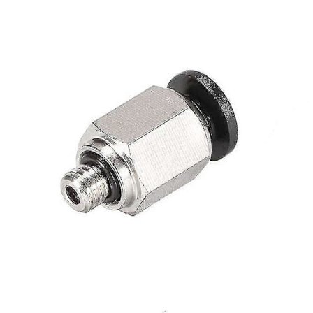 Rett Pneumatisk Push-On Hurtigkobling M5 Hann X 4mm Rør OD Sølv, 1 Stykke