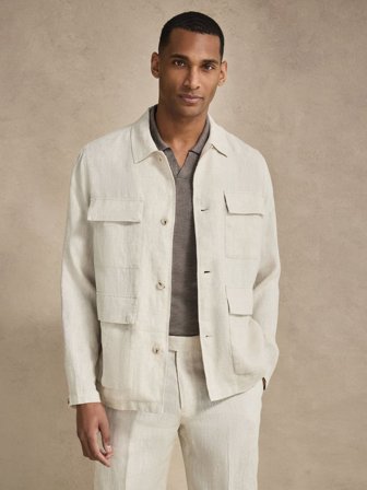 John Henric Men's Sandfarbenes Overshirt Size XS