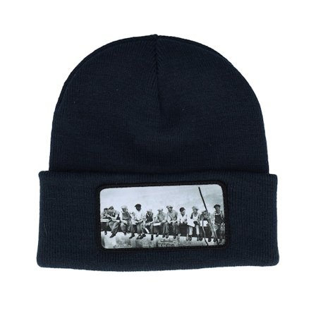 Public Domain - Blauw cuff Beanie - Lunch Atop A Skyscraper Beanie French Navy Cuff @ Hatstore