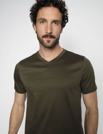 Mos Mosh Gallery Mmgperry V-Ss Tee - Khaki green - XL