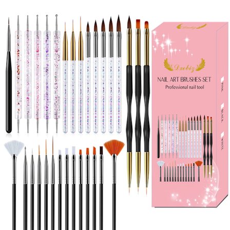 31 st Nail Art Penslar Liner Dotting Drawing Striping Nail Painting Pensel Set för Salong Hem Användning