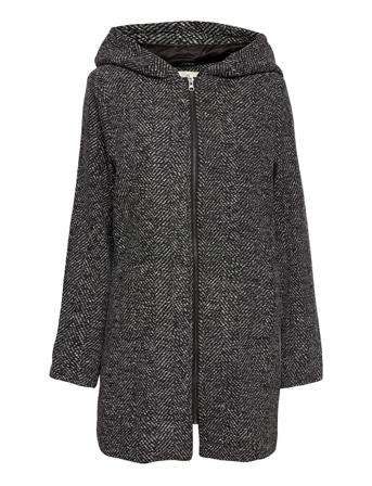 Kasista Hood Coat Grey Kaffe