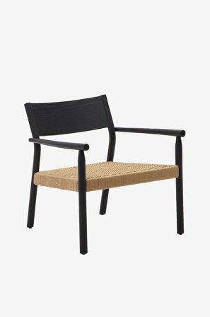 Kave Home - Stol med armlener Yalia - Svart - Armstoler - Fra Homeroom