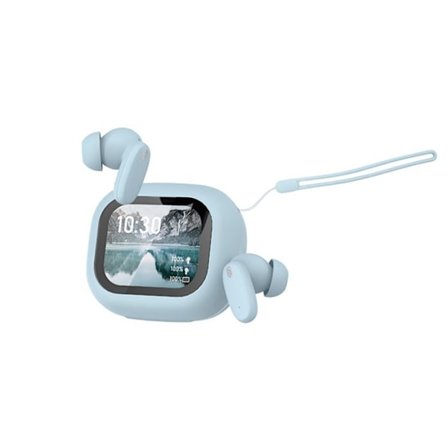 TWS Bluetooth 5.4-hörlurar med LCD-skärm Braga Noise Cancelling ANC Blå