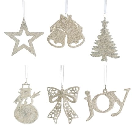 [NT] 6 stk. juletræsglimmer sæt Personlig julefest dekoration til soveværelse hjem Et sæt