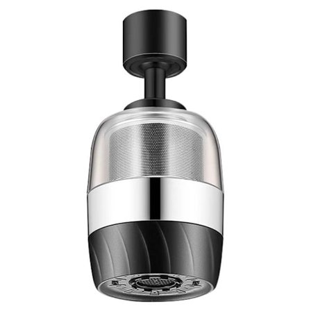 Udskiftnings vandhane med udtræk og drejefunktion til vandbesparelse, nem installation, 1/2 tomme gevind til husholdningsvask, sort