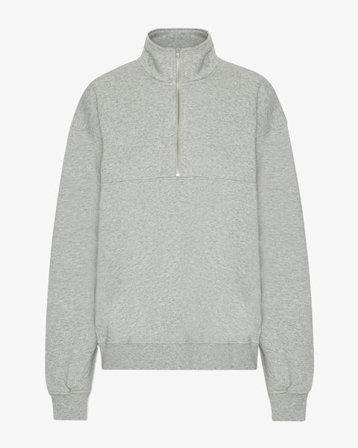 Organic Quarter Zip - Heather Grey - Female - M