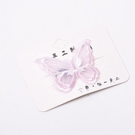 Blonder hårsløyfer Broderi sommerfugl hårnål LILLA