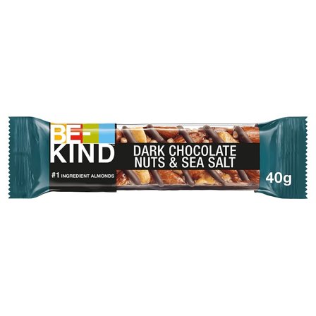 BE-KIND Nøddebar Dark Chocolate Nuts & Seasalt 40 g, Helse & Madvarer, Snacks, Barer