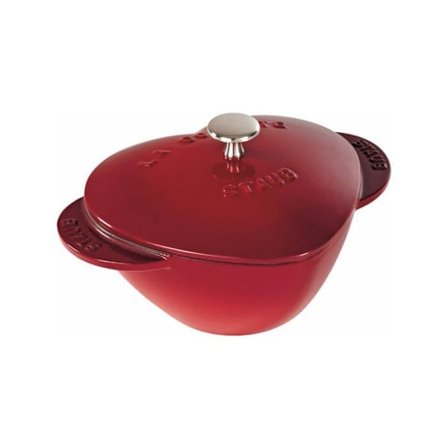 Cocotte - STAUB - Cocotte Coeur - 20 cm - Matt svart emalj - 1,75 L - Lock med Picots