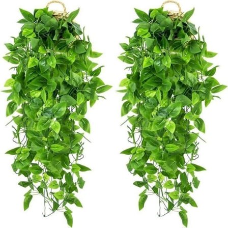 (Kunstig hængeplante) MTEVOTX 2-delt sæt kunstige hængeplanter, velegnet til bryllup, have, hængekurv, gang, vægdekoration - 100 cm