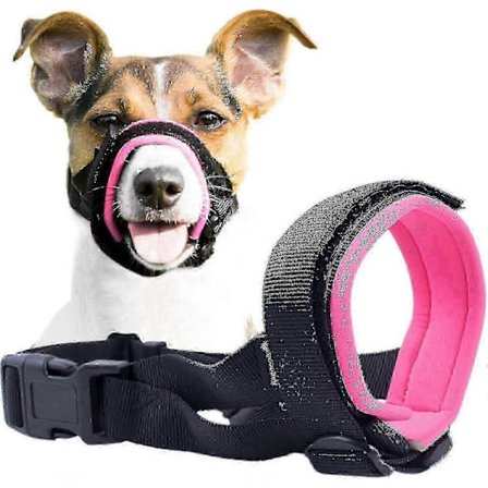 Skånsom mundkurv til hunde - Forebygger bid og uønsket tygning sikkert, komfortabel pasform - Blød neoprenpolstring, ingen gnidning, inkluderet 