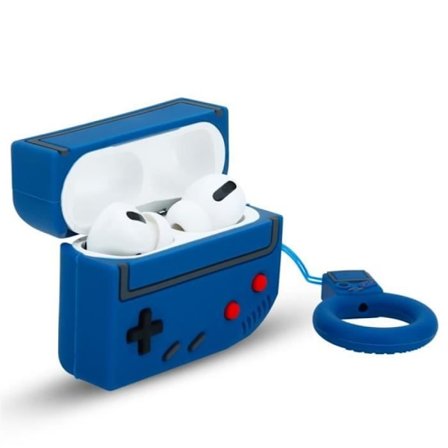 Coque för Apple AirPod PRO 2 Etui Design Retro Game Blue Hörlurar i silikon Coque 3D Nyckelring