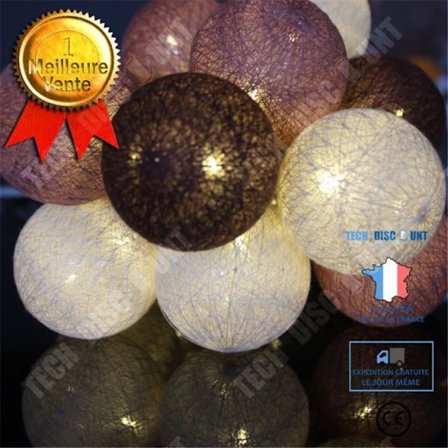 Ljusgirlanger LED - TD - 20 bomullsbollar - Fjärrkontroll - Inomhus - Blinkande