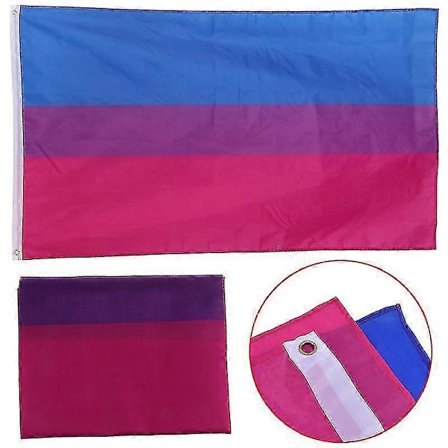 3x5 Ft Dobbelt Syet Biseksuelt Flag Pride Banner Bøsse Lesbisk Lgbt Header T