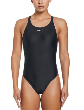 NIKE SWIM Nike Logo Tape Fastback One Piece - Black - XS