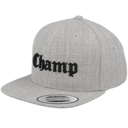 Kiddo Cap - Kids Champ Old English 3d Heather Grey Snapback Snapback Grey Cap - @ Hatstore