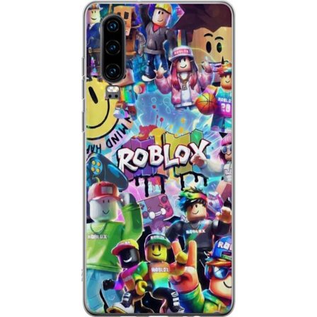 Kompatibelt Mobilskal till Huawei Huawei P30 Stor färgglad Roblox-värld med många karaktärer, energifylld gaming-illustration perfekt för barnrum