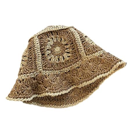 Koukkuvirkattu Kukallinen Kukkakauhahattu Moniv rinen Taitettava Laaja Reuna Hattu Kylm Lakki Khaki