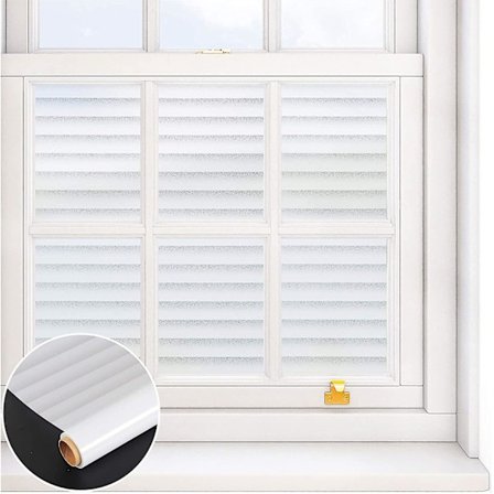 Personvern Vindusfilm Elektrostatisk Film Stripe Mønster Glass Uklart Film Ikke-klebende Glassrute Bris Syn Vindus Anti UV Ideell for Soverom Kjøkken 