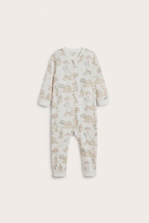 Newbie | Mönstrad babypyjamas Offwhite 68 | Offwhite