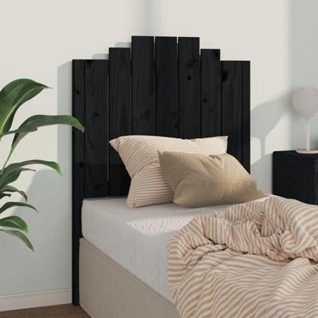 Vidaxl Sänggavel Svart 81x4x110 Cm Massiv Furu Svart