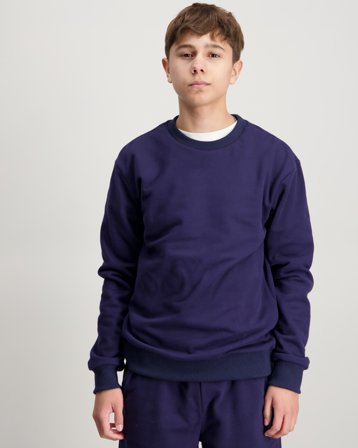 Zeke Essential Crew Neck Blå Tröjor Kille - Kids Brand Store