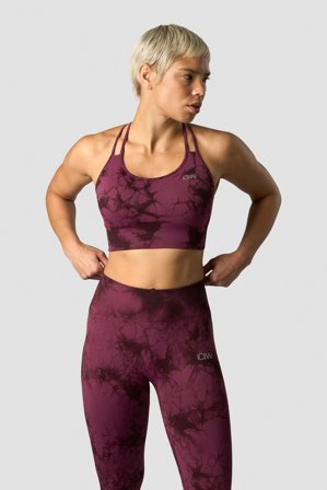 ICANIWILL - Define Seamless Tie Dye Sports Bra Burgundy - Urheiluliivit - Naiset - Treenivaatteet ICIW:ltä