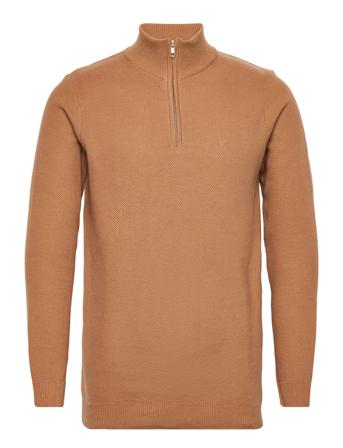 Lauritz 1/2 Zip Knit Tops Knitwear Half Zip Jumpers Beige Clean Cut Copenhagen