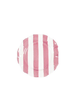 Pick A Poppy Stripe Assiett - 21 Cm Glas & porslin Rosa