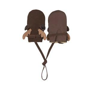 Donsje Amsterdam Chocolate Nubuck Kapi Exclusive Moose Mittens 3-4 Years - Gloves and mittens - 3-4 years - Brown