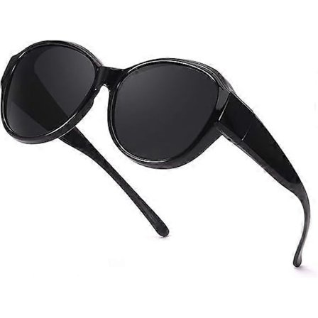 Polariserede Fit-over Solbriller Dame Rund Ramme Over Briller med UV-beskyttelse