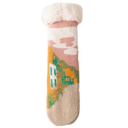 Dam Vinter Fusk Fleece Fodrade Tofflor Strumpor By Landskap Termiska Strumpor Flodvy Rum